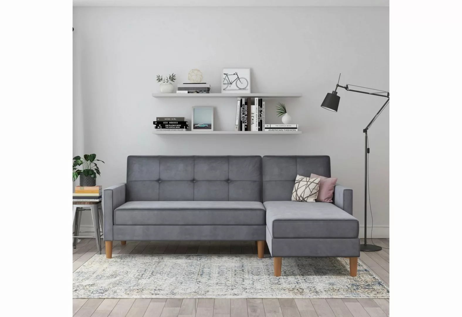 Dorel Home Ecksofa Lilly, L-Form, mit Bett-Funktion, Recamiere beidseitig m günstig online kaufen