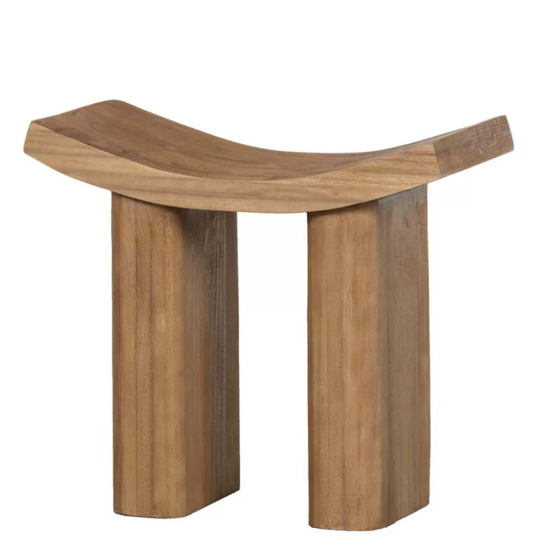 Japan Stil Hocker aus Paulownia Massivholz 50 cm breit günstig online kaufen