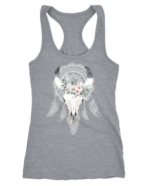 Neverless Tanktop Damen Tank-Top Boho Skull Totenkopf Schädel Traumfänger D günstig online kaufen