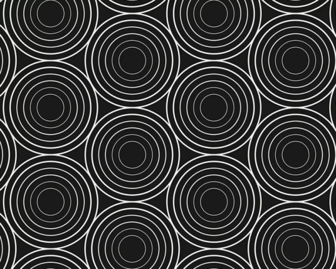 Fototapete "Kreise schwarz" 6,00x2,50 m / Glattvlies Brillant günstig online kaufen