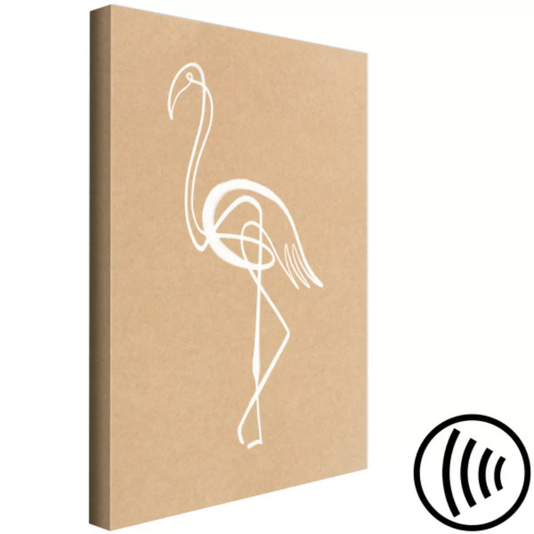 Leinwandbild Lineares Flamingo - minimalistische Flamingo-Silhouette XXL günstig online kaufen
