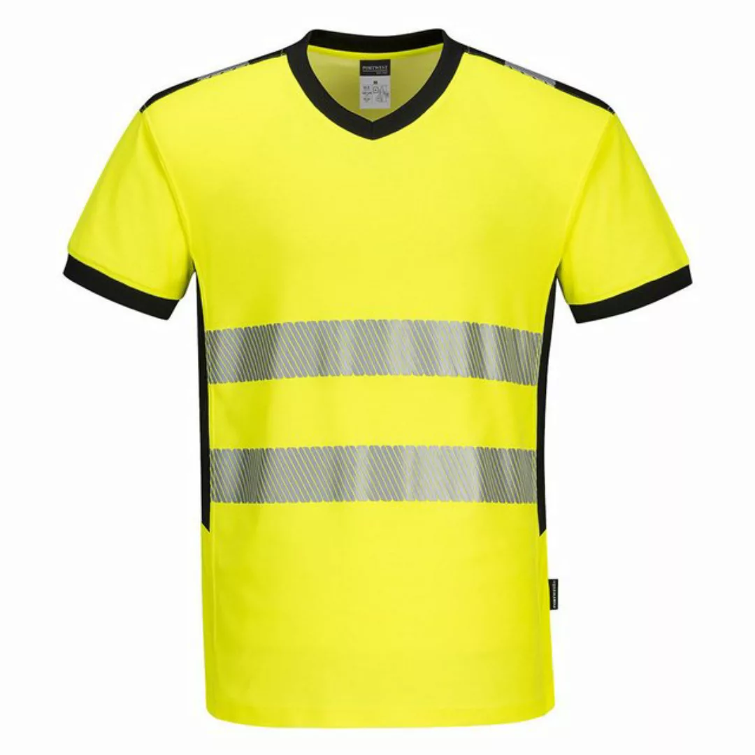 Portwest T-Shirt PW310 - PW3 Warnschutz-T-Shirt mit V-Ausschnitt und Mesh E günstig online kaufen