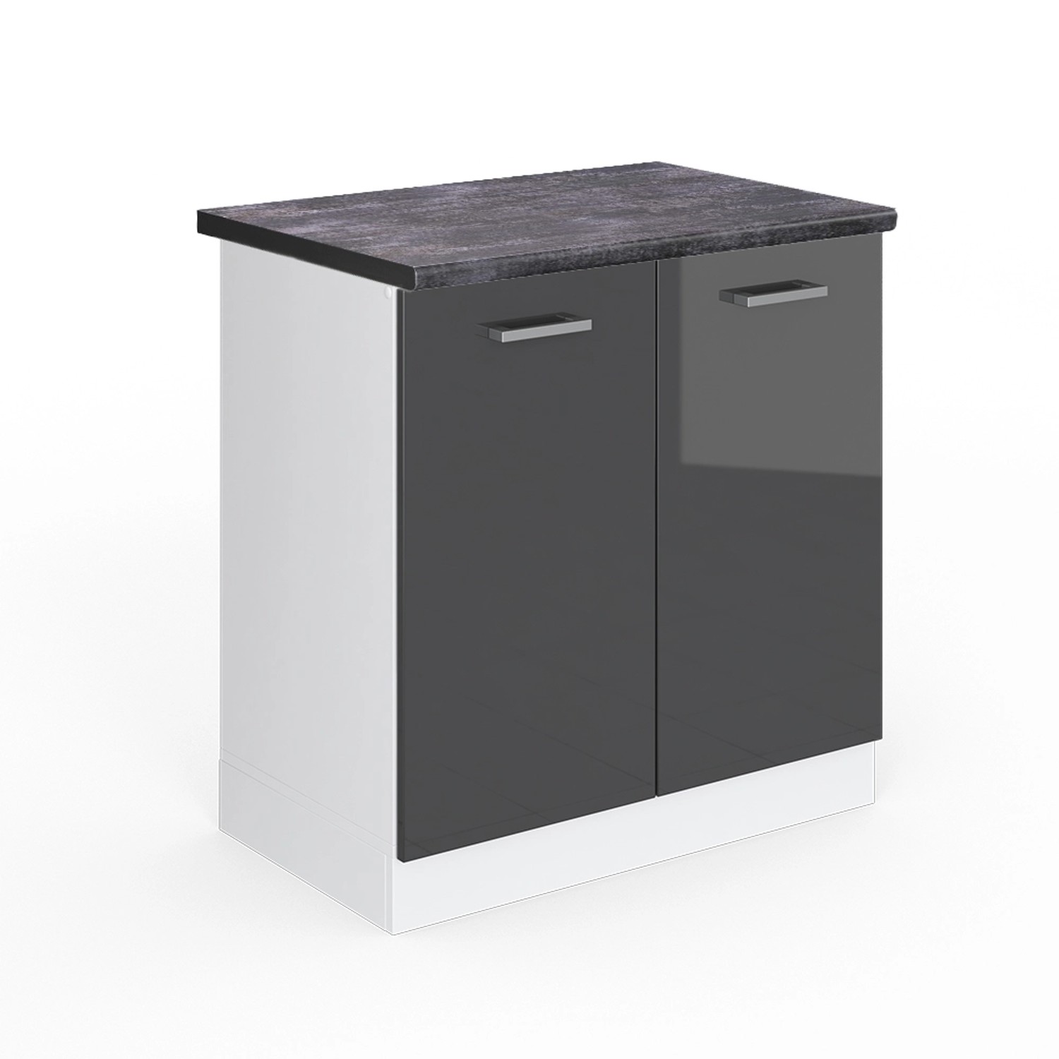 Vicco Spülenunterschrank R-Line, Anthrazit Hochglanz/Weiß, 80 günstig online kaufen