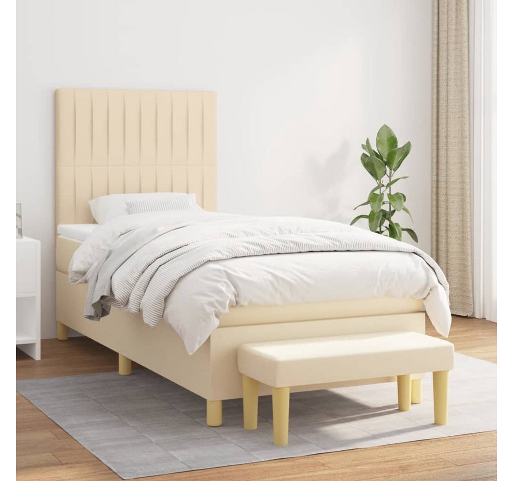 vidaXL Boxspringbett mit Matratze Creme 80x200 cm Stoff1358364 günstig online kaufen