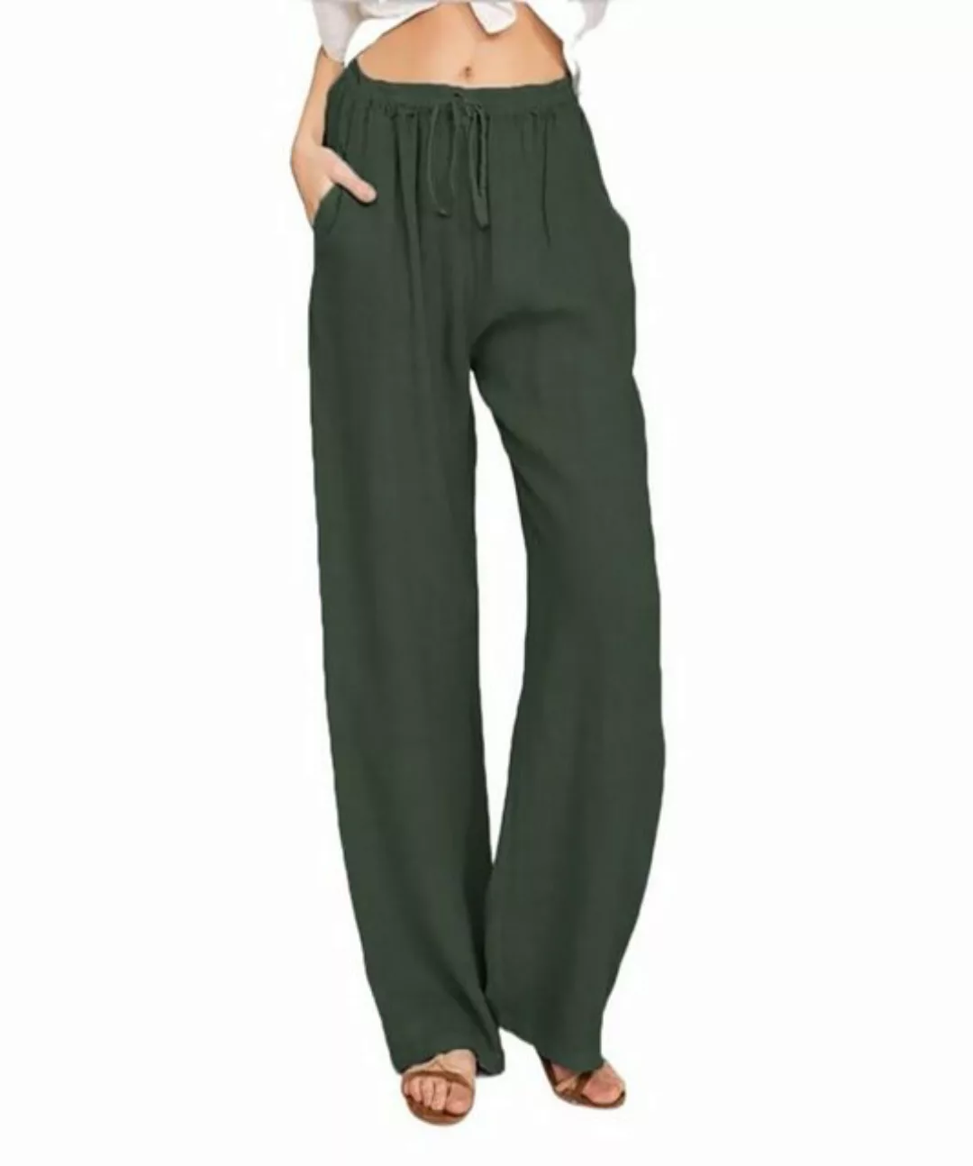 ZWY 2-in-1-Hose Damen Leinenhosen Casual Baggy Hosen Elastische Taille Draw günstig online kaufen