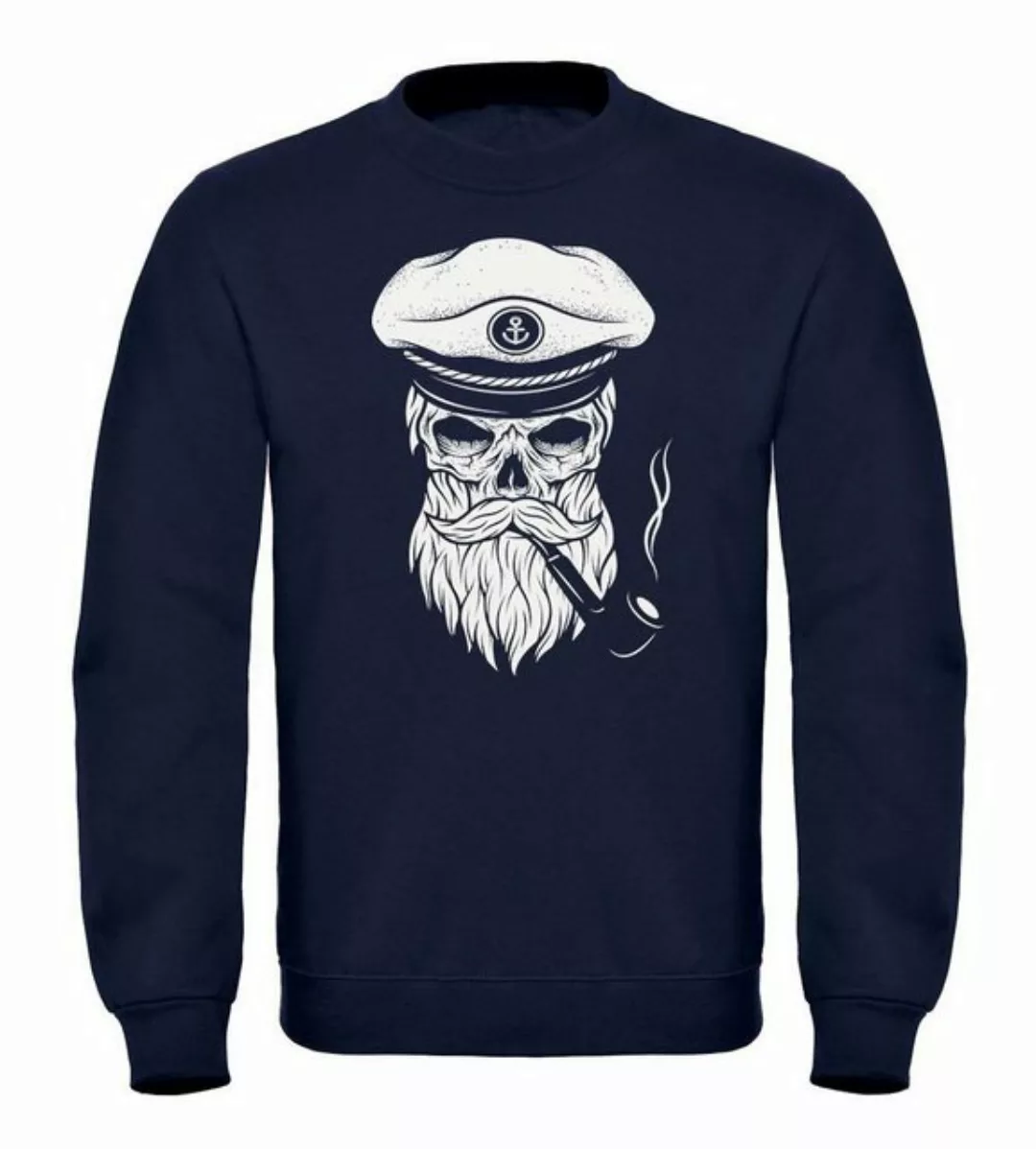 Neverless Sweatshirt Herren Sweatshirt Totenkopf Kapitän Captain Skull Bard günstig online kaufen