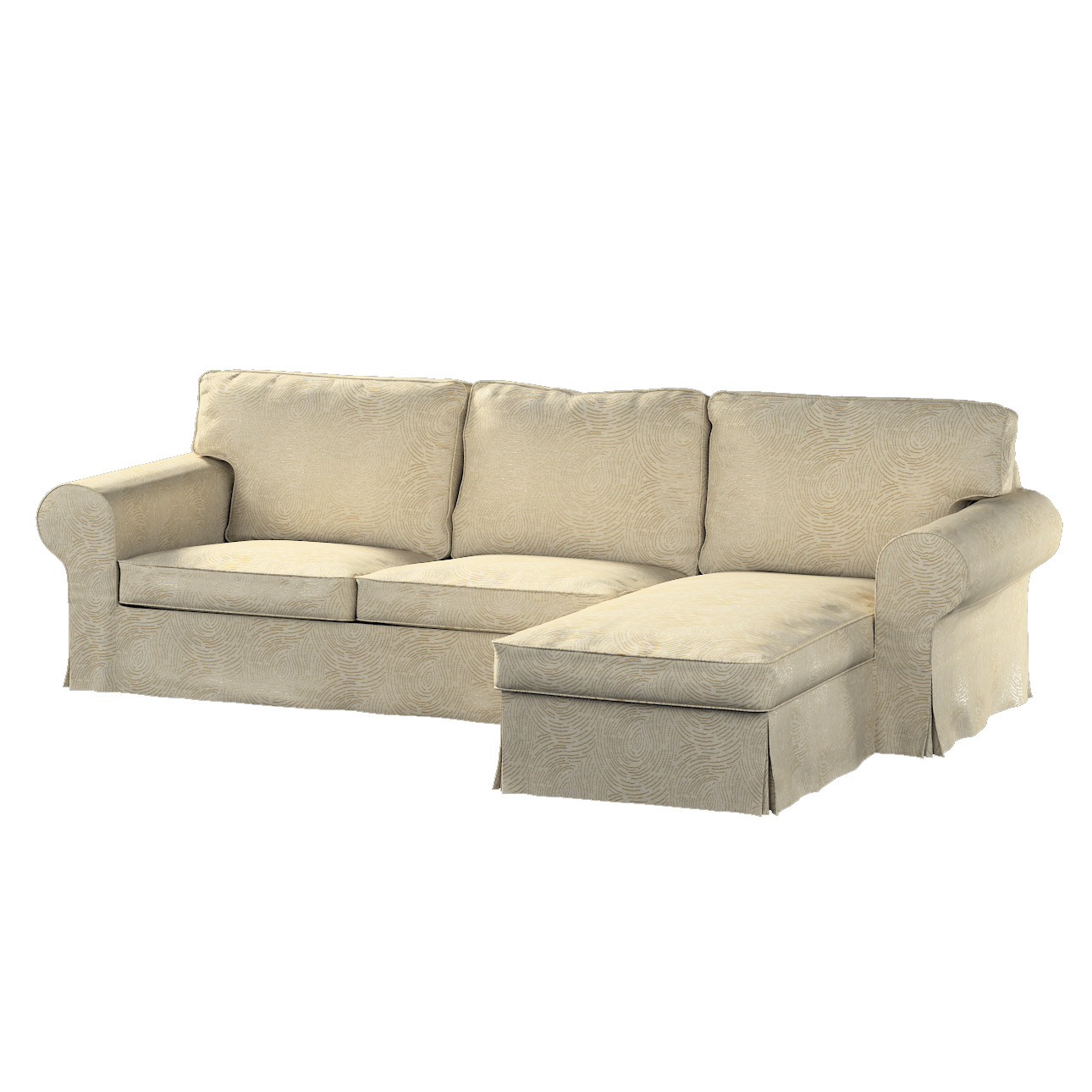 Bezug für Ektorp 2-Sitzer Sofa mit Recamiere, beige-golden, Ektorp 2-Sitzer günstig online kaufen