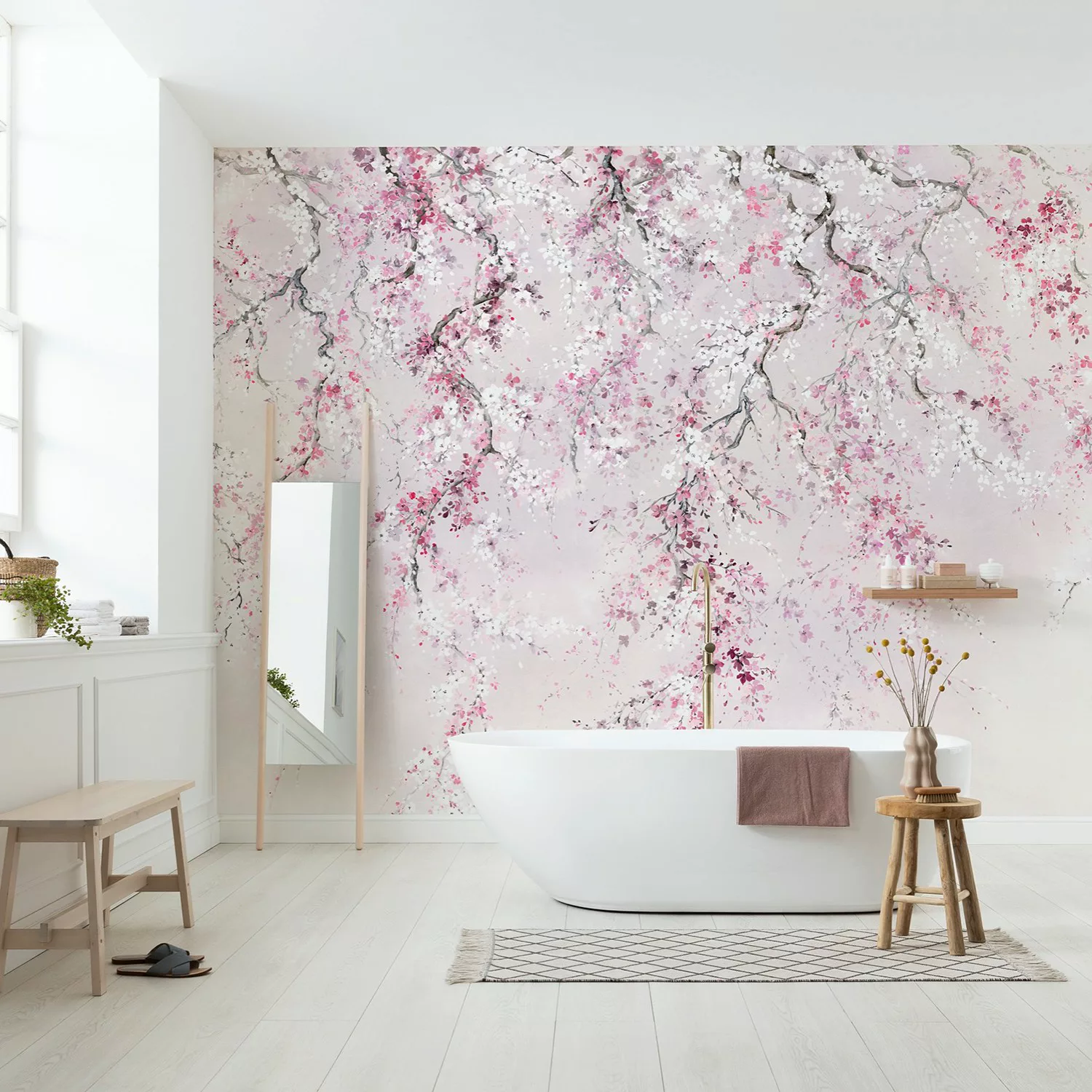 KOMAR Vlies Fototapete - Kirschblüten - Größe 300 x 280 cm mehrfarbig günstig online kaufen