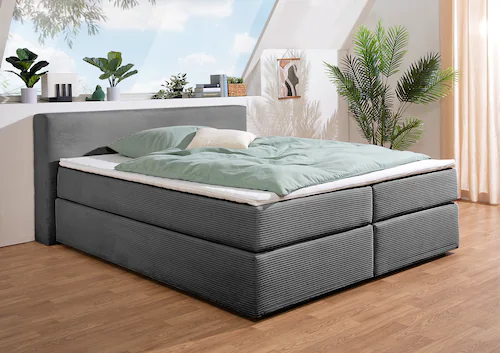 andas Boxspringbett "Åby", In Cord Bezug, wahlweise mit und ohne Matrazte e günstig online kaufen