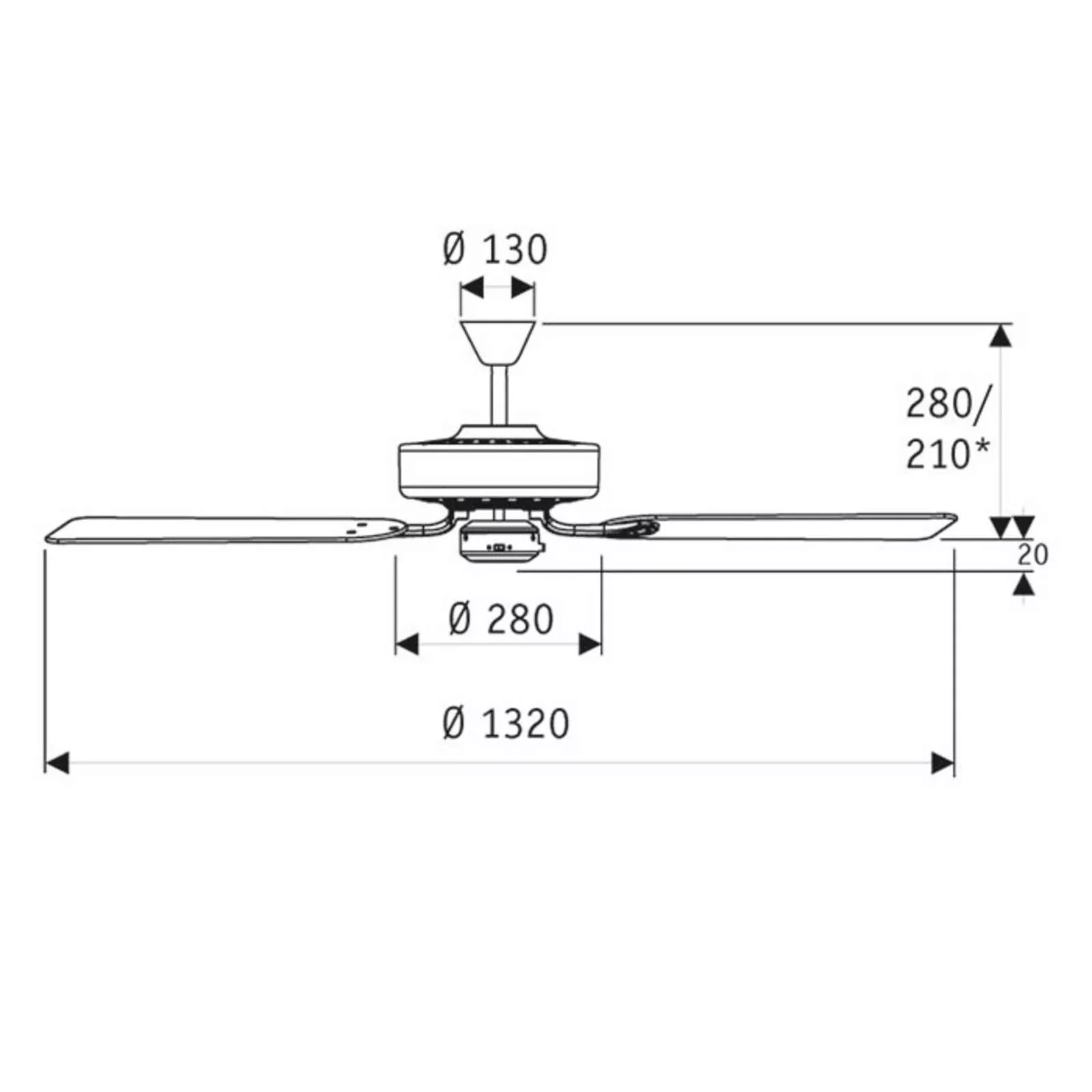 Deckenventilator Classic Royal 132 braun/nussbaum günstig online kaufen