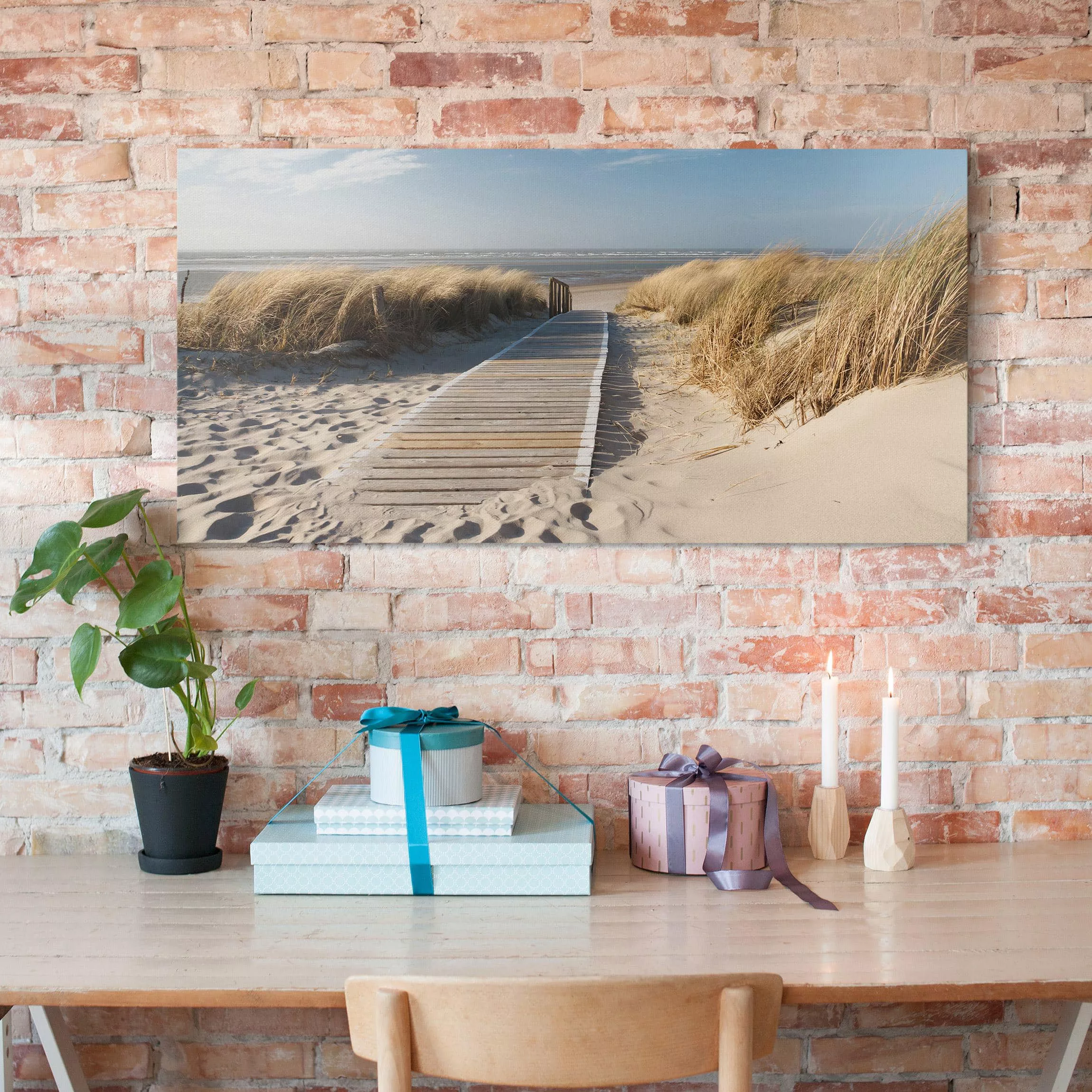 Leinwandbild Strand - Querformat Ostsee Strand günstig online kaufen