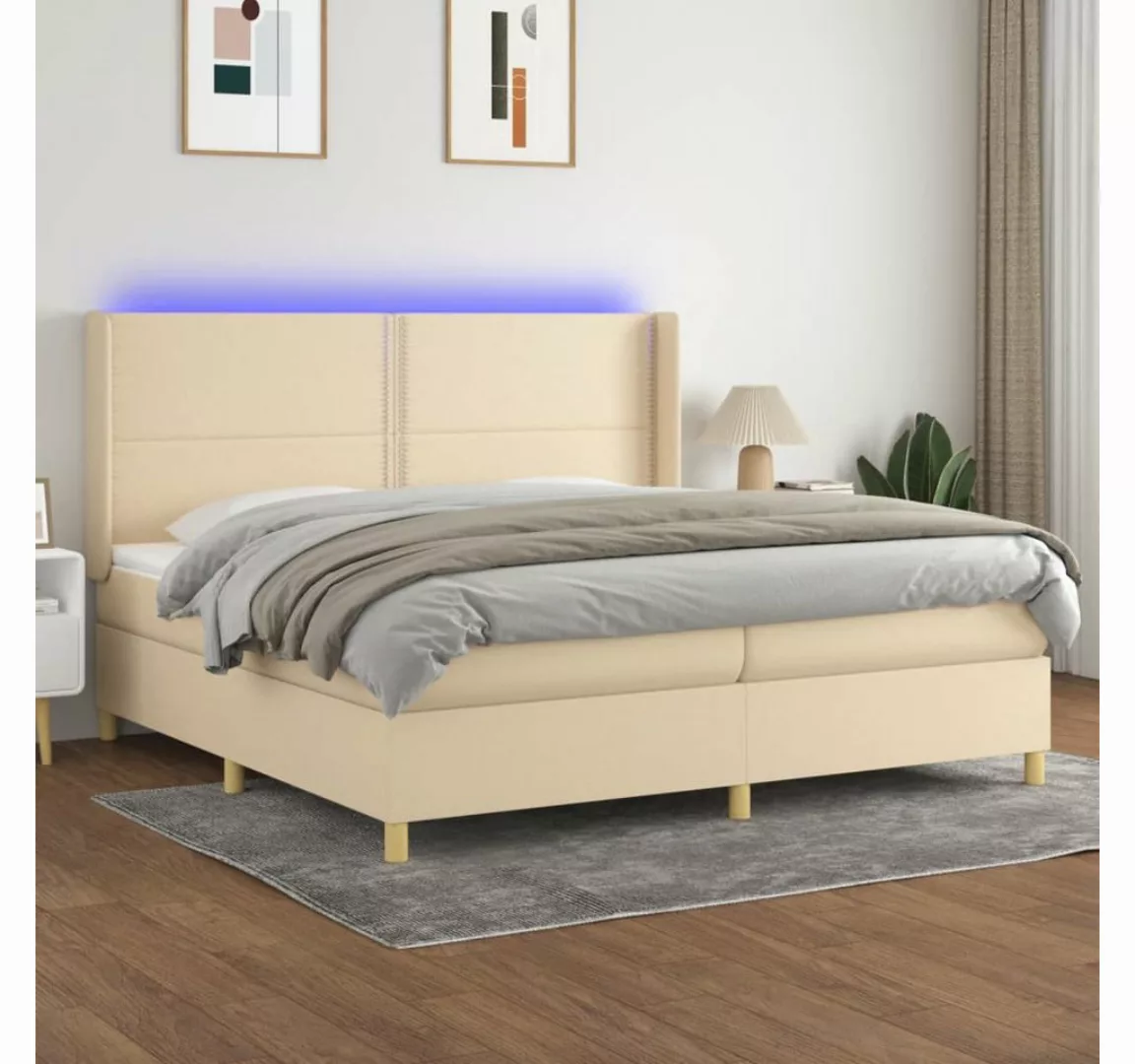 vidaXL Boxspringbett Bett Boxspringbett mit Matratze und LED Stoff (200 x 2 günstig online kaufen