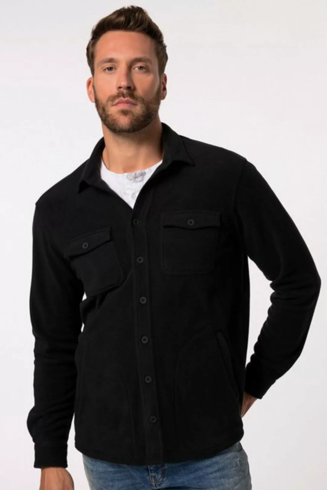 JP1880 Businesshemd JP 1880 Fleece-Overshirt Langarm Kentkragen günstig online kaufen