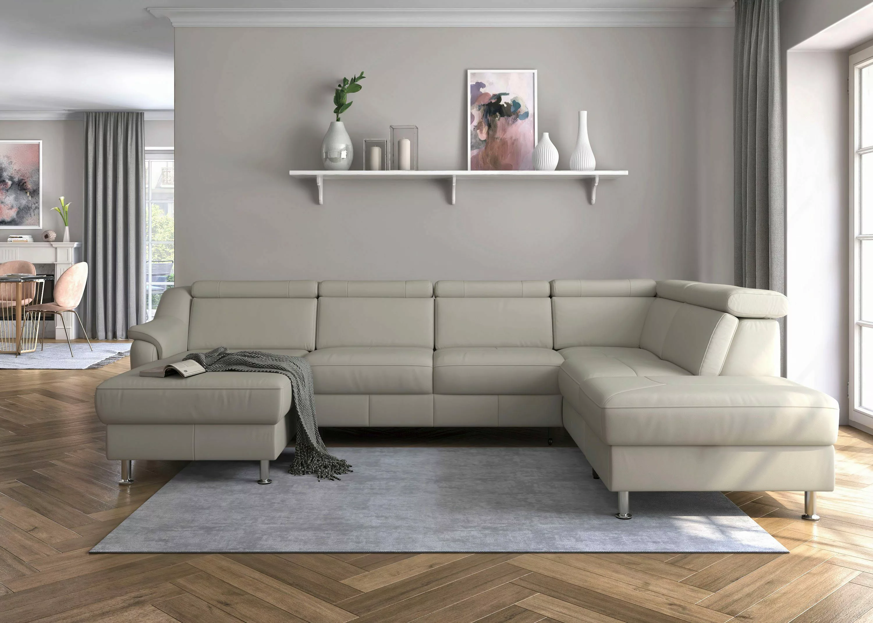 sit&more Wohnlandschaft "Freetown U-Form", Kopfteilverstellung und Federker günstig online kaufen