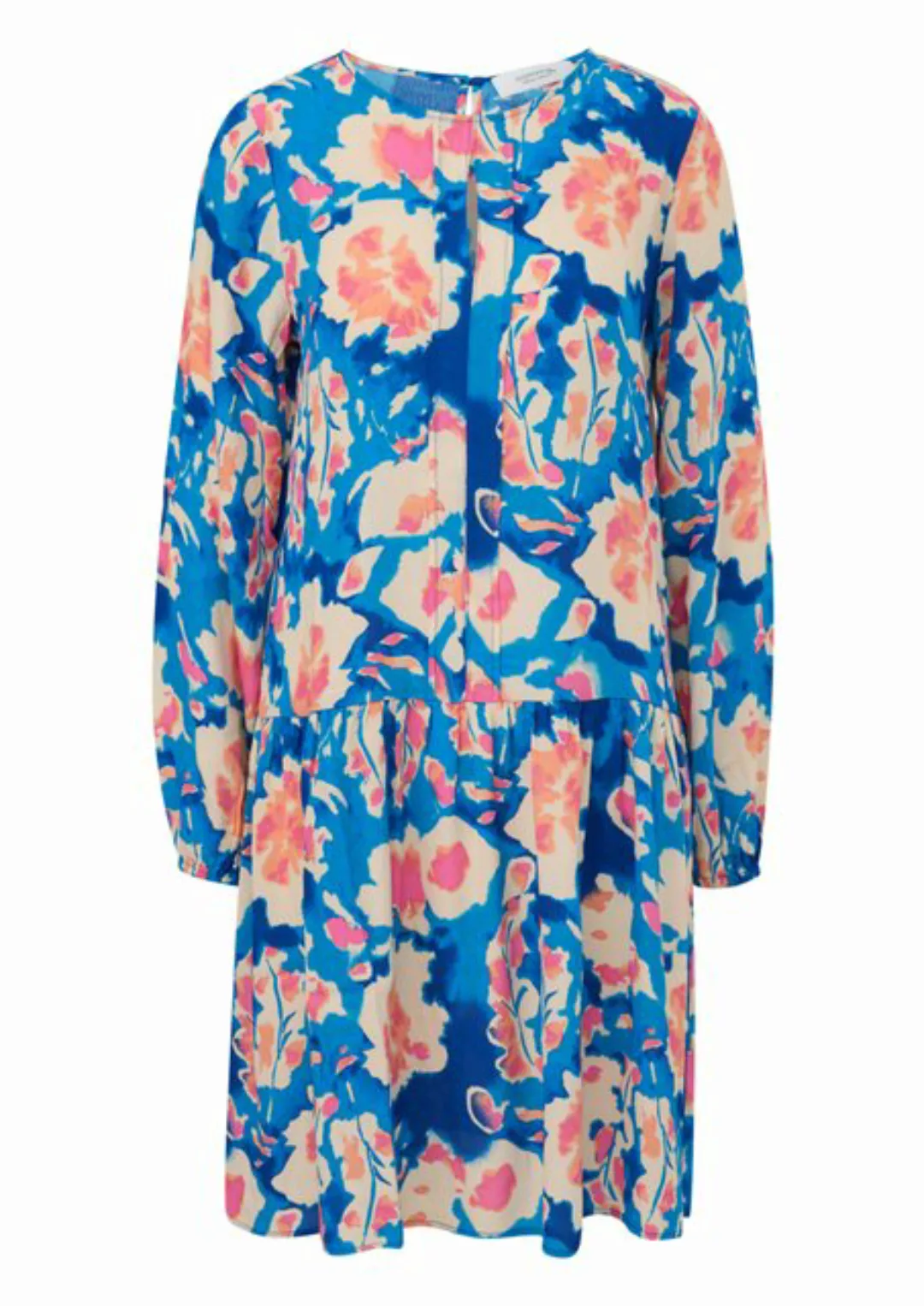 comma casual identity Minikleid Gemustertes Kleid mit Raffung Raffung günstig online kaufen