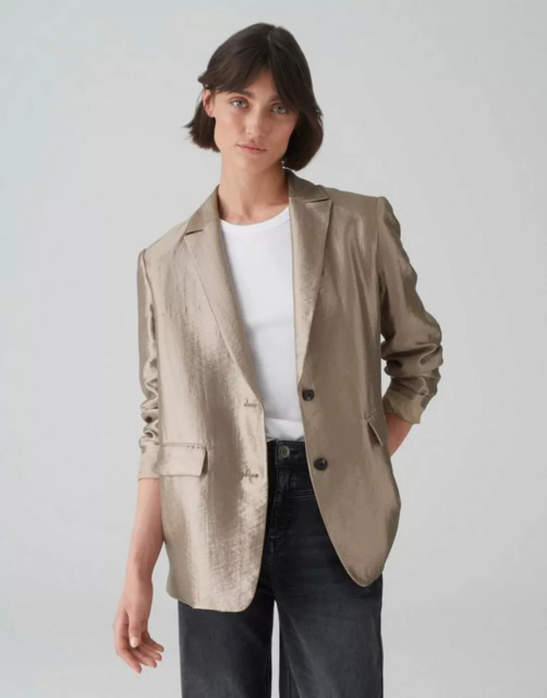 OPUS Jackenblazer Blazer JELUNA Regular aus glänzendem Viskose Mix günstig online kaufen