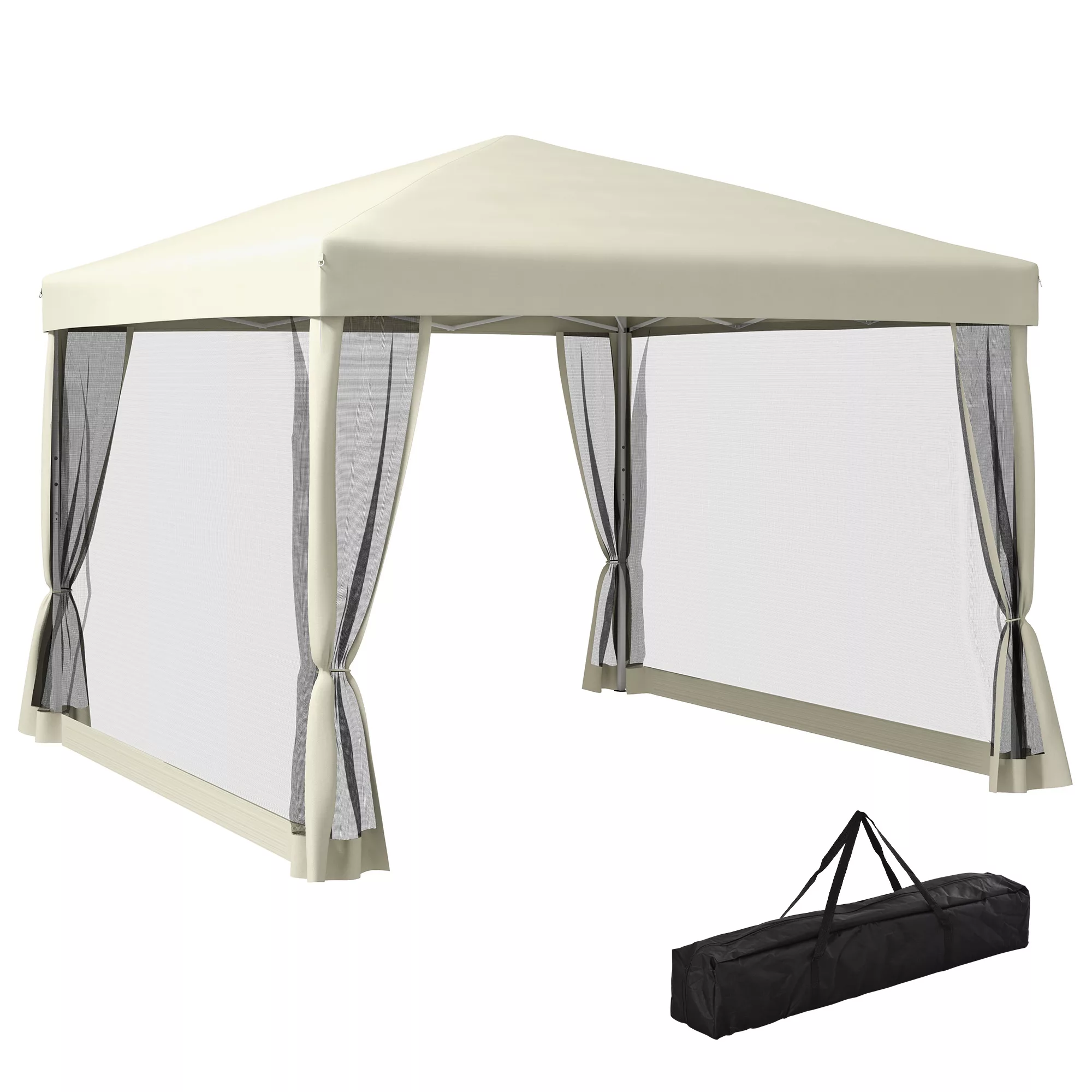 Outsunny Faltpavillon Pavillon Faltzelt 3x3m mit Seitenwänden & Tragetasche günstig online kaufen