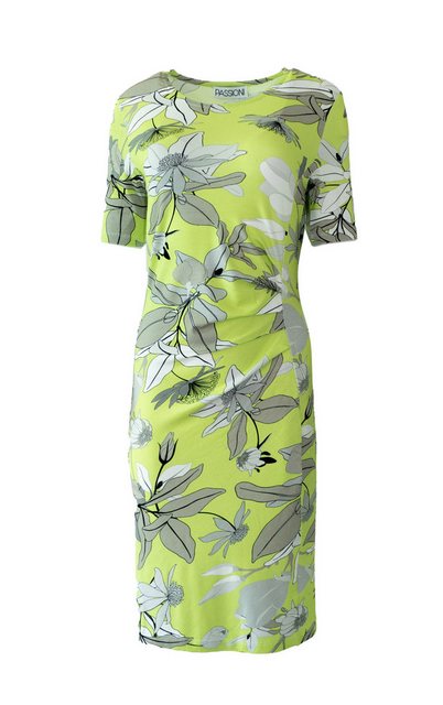 Passioni Sommerkleid Modisches Sommerkleid in Lemon mit floral Print Rundha günstig online kaufen