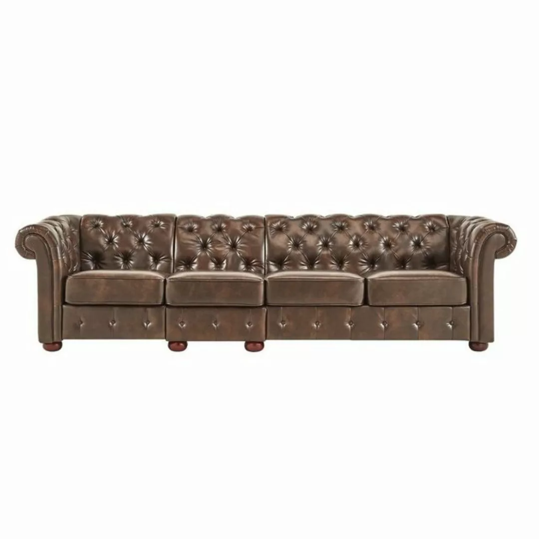 JVmoebel Big-Sofa Design Chesterfield XXL Big Sofa 5-Sitzer Couch Leder Cou günstig online kaufen