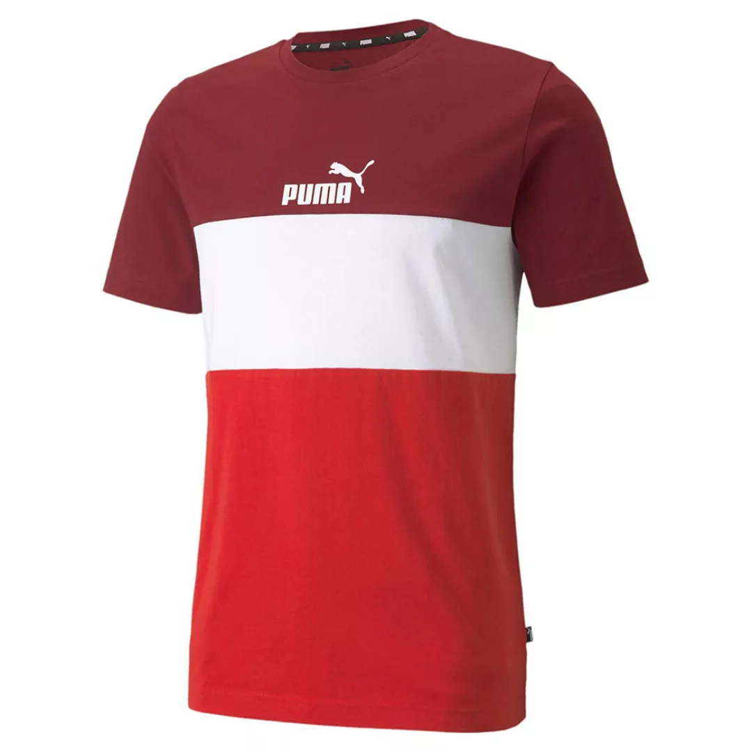 Puma Essential+colorblock Kurzarm T-shirt M Intense Red günstig online kaufen