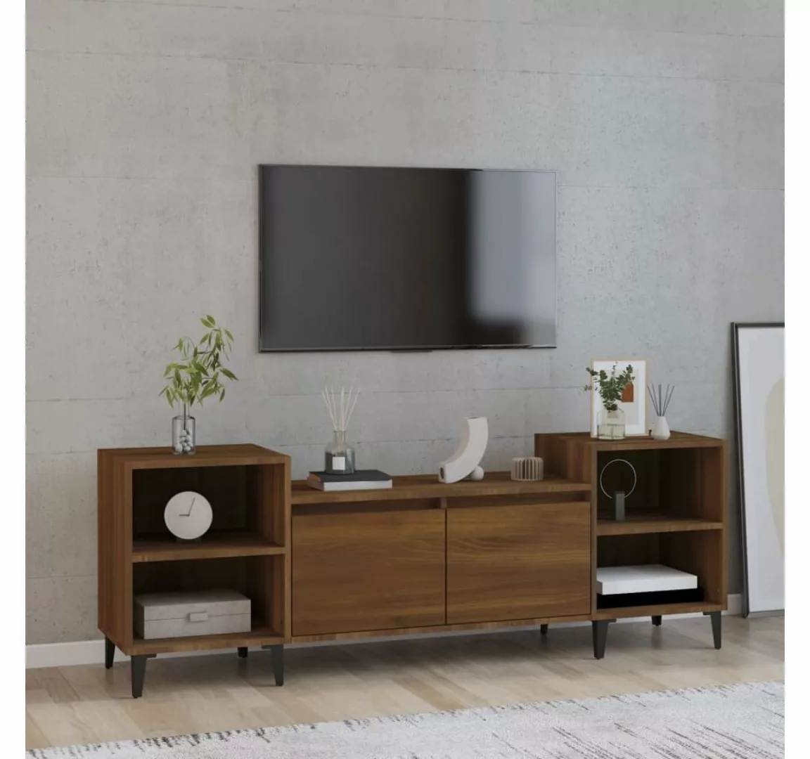 furnicato TV-Schrank Braun Eichen-Optik 160x35x55 cm Holzwerkstoff günstig online kaufen