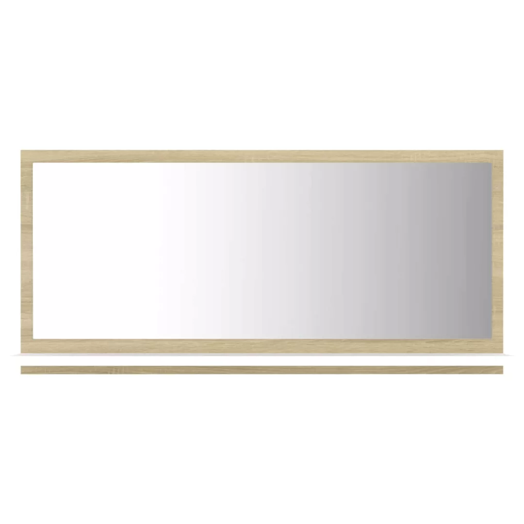 Badspiegel Weiß Und Sonoma-eiche 80x10,5x37 Cm Spanplatte günstig online kaufen