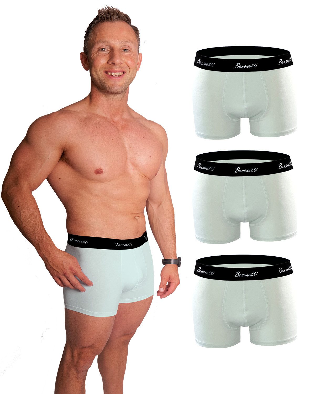 Benonetti Boxershorts Premium Herren Unterhosen, Männer günstig online kaufen