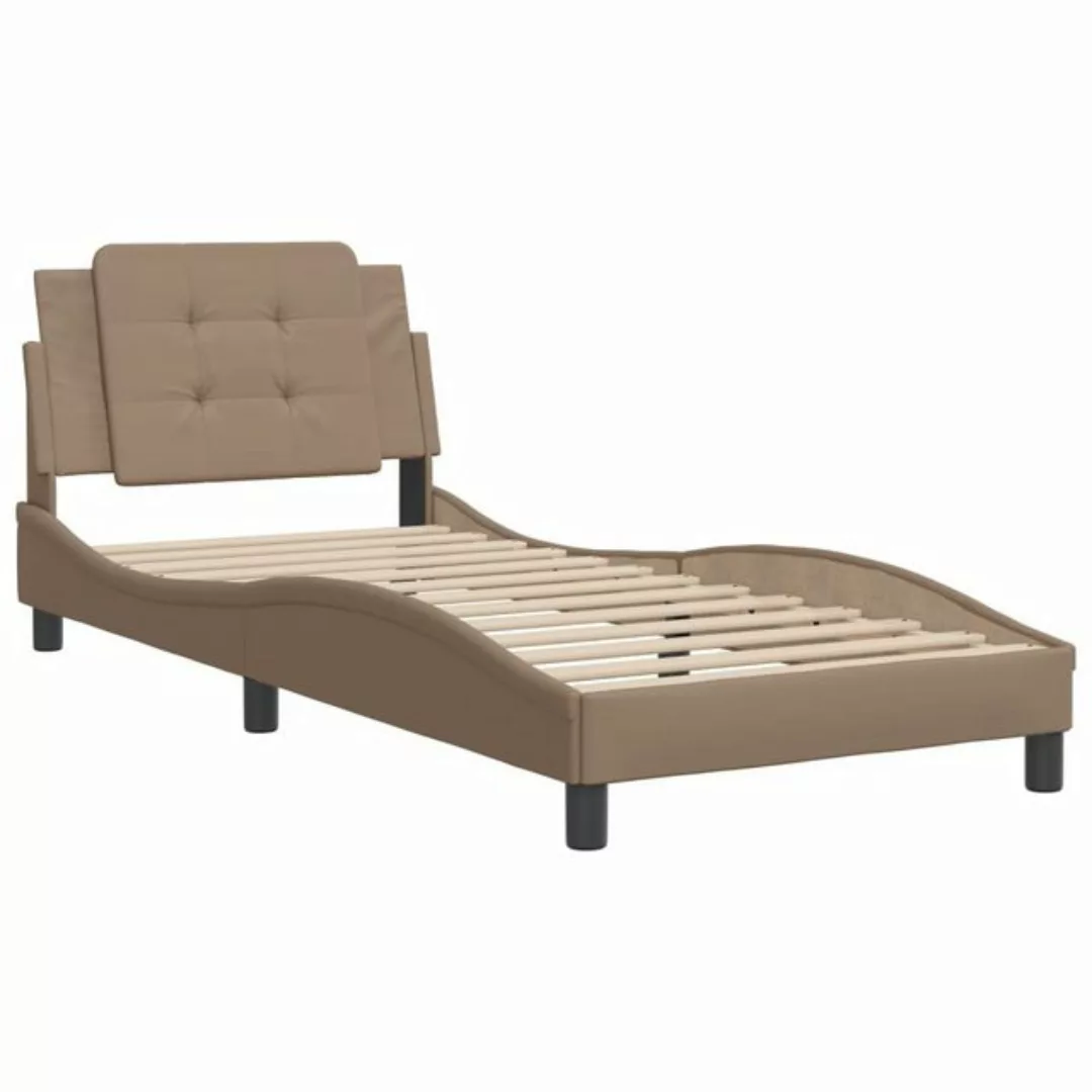 vidaXL Bett Bettgestell mit Kopfteil Cappuccino-Braun 100x200 cm Kunstleder günstig online kaufen