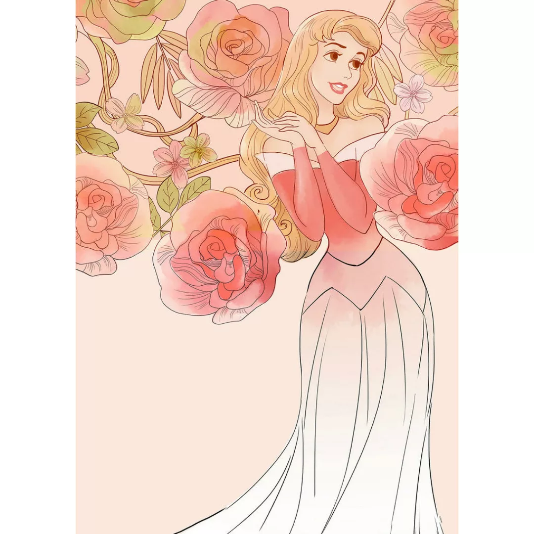 Komar Wandbild Sleeping Beauty Roses Disney B/L: ca. 50x70 cm günstig online kaufen