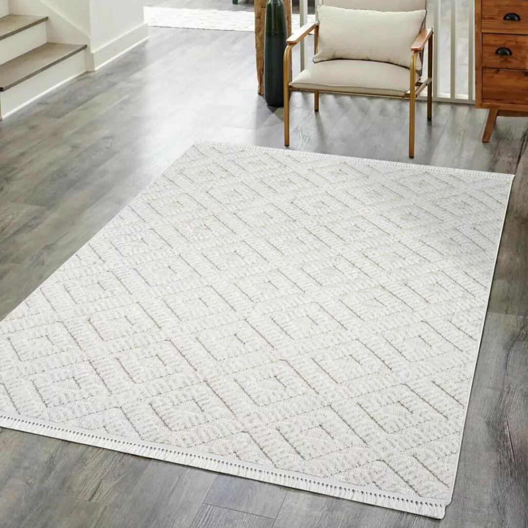 Carpet City Teppich »CLASICO 8927«, rechteckig, Kurzflor, Hochtief-Muster/ günstig online kaufen