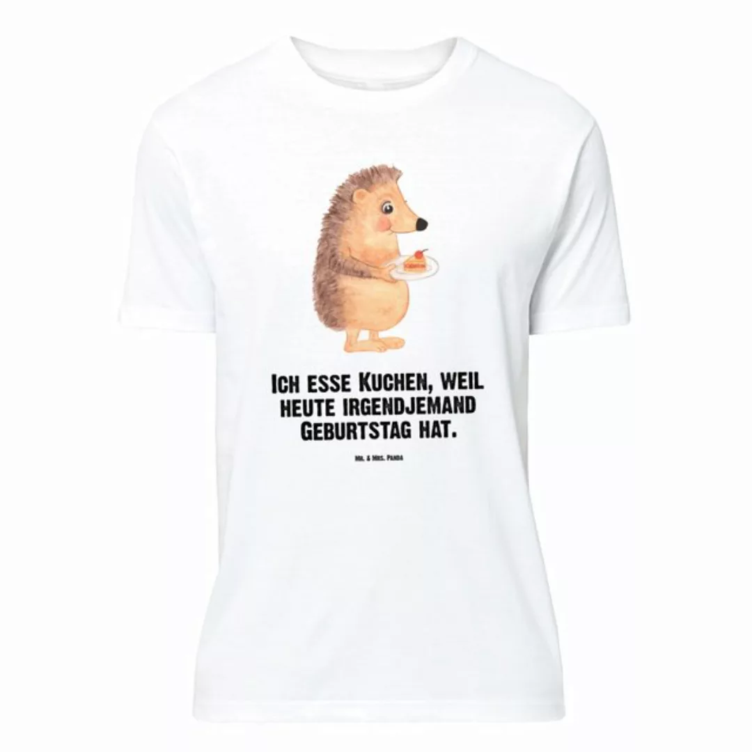 Mr. & Mrs. Panda T-Shirt Igel mit Kuchenstück - Weiß - Geschenk, Sprüche, K günstig online kaufen