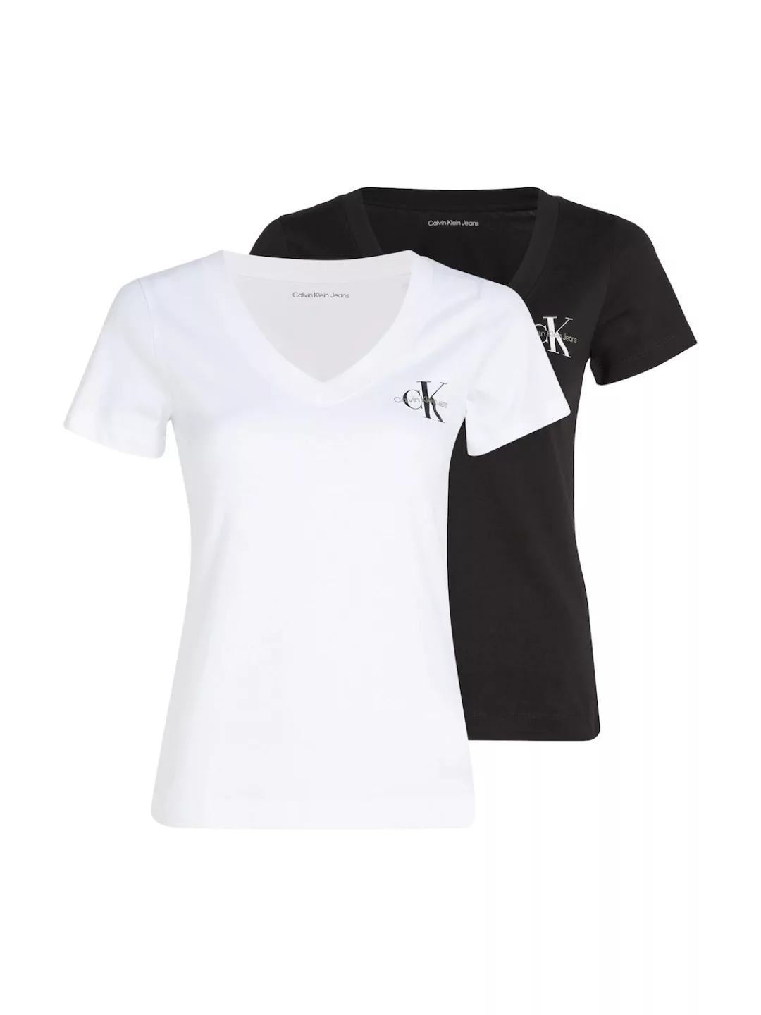 Calvin Klein Jeans T-Shirt 2-PACK MONOLOGO V-NECK TEE (Packung, 2er-Pack) m günstig online kaufen