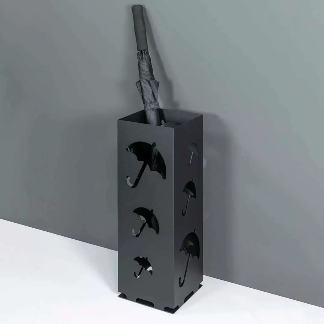 Schwarzer Schirmständer aus Metall Regenschirm Motiv günstig online kaufen
