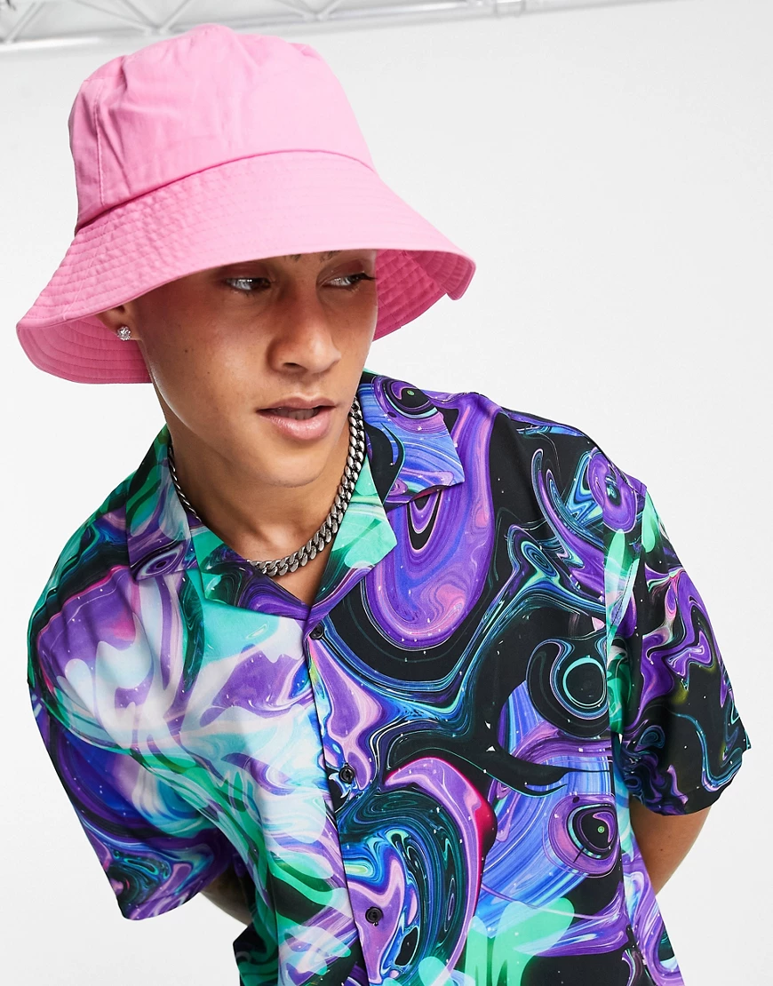 ASOS DESIGN – Anglerhut in leuchtendem Rosa mit breiter Krempe günstig online kaufen