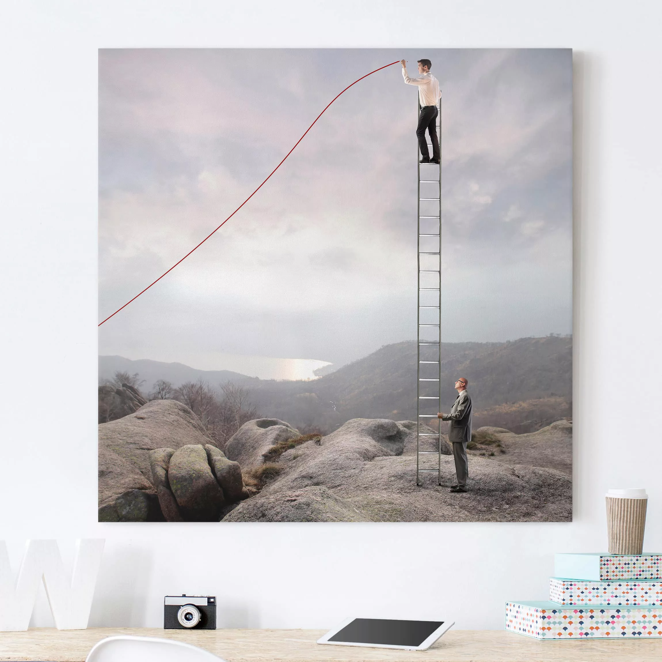 Leinwandbild Portrait - Quadrat Higher Business günstig online kaufen