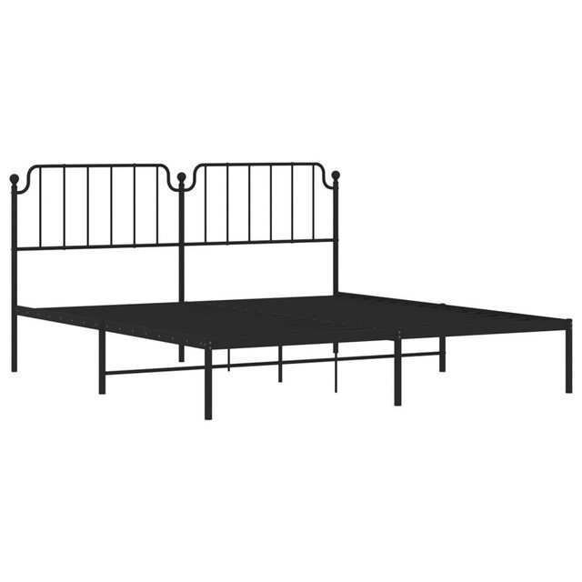 vidaXL Bettgestell Bettgestell mit Kopfteil Metall Schwarz 160x200 cm Bett günstig online kaufen