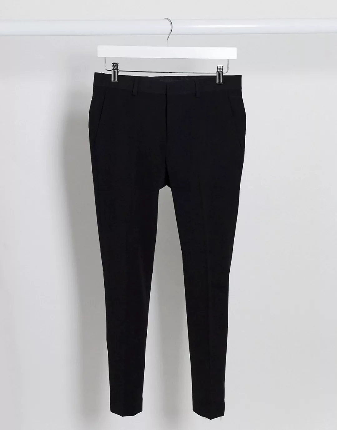 ASOS DESIGN – Superenge, kurz geschnittene, elegante Hose in Schwarz günstig online kaufen