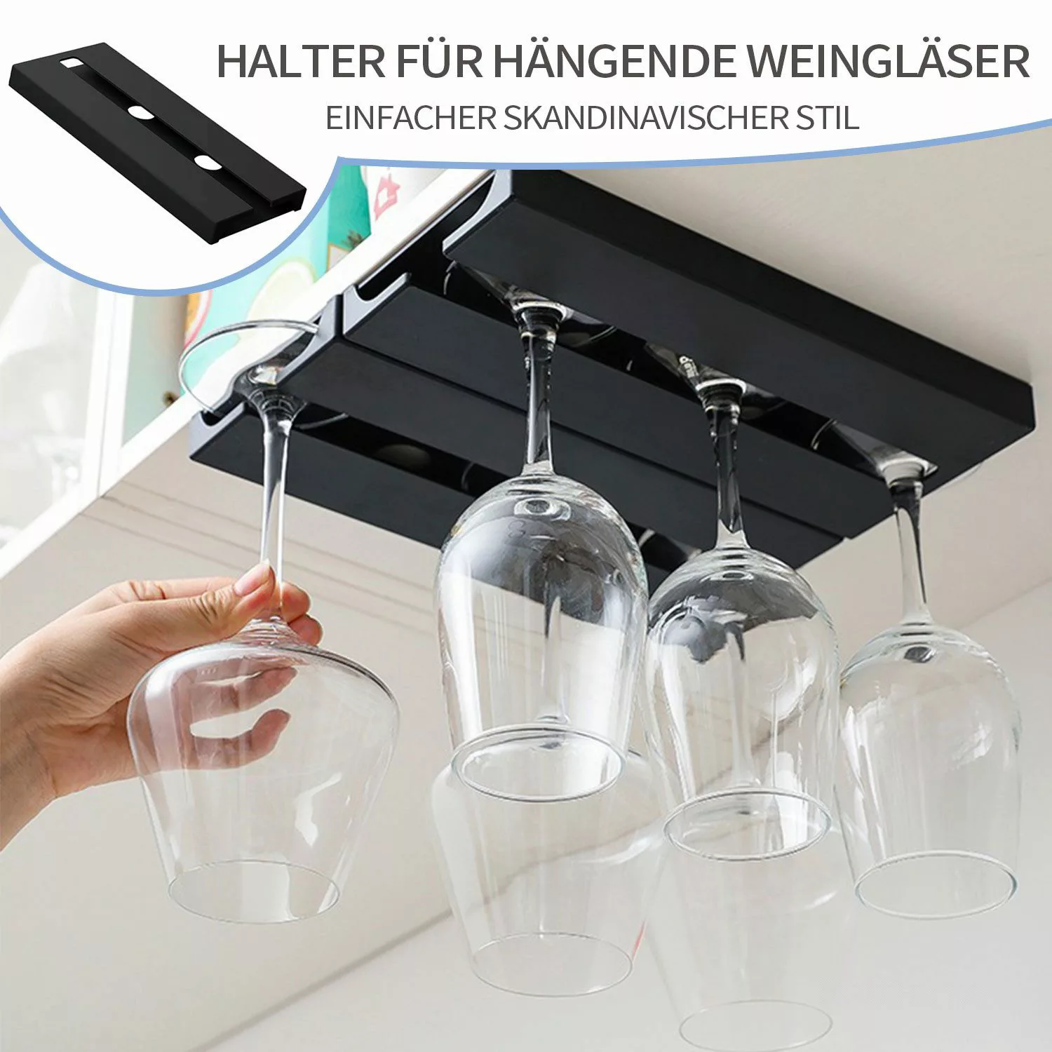Refttenw Gläserhalter 2Stk Hängend Weinglashalter stanzfrei günstig online kaufen