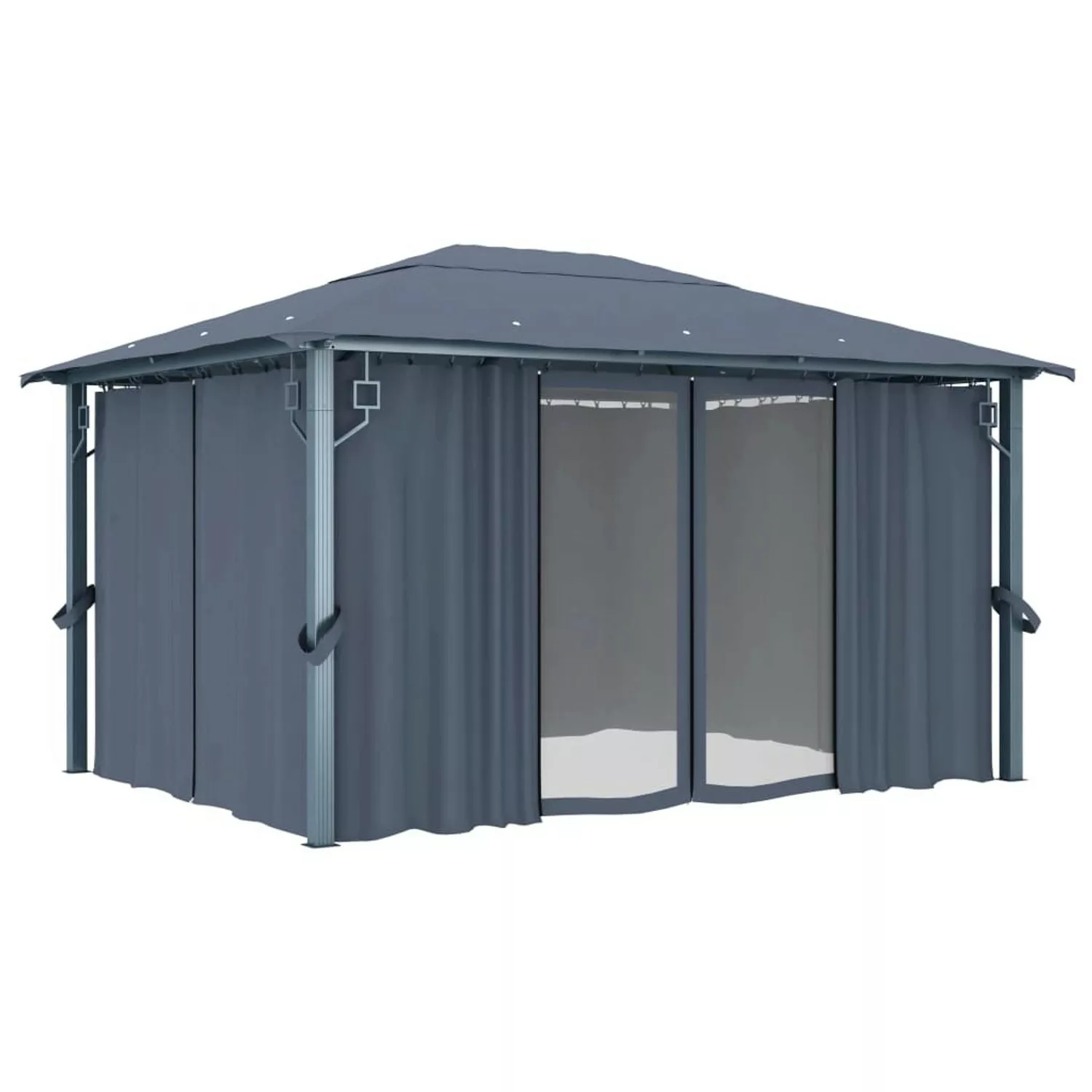 Pavillon Mit Vorhängen 400ãâ300 Cm Anthrazit Aluminium günstig online kaufen