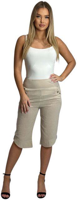 Mississhop Caprihose Caprihose Vielseitige 100 % Baumwollcapri Knöpfe Gr.36 günstig online kaufen