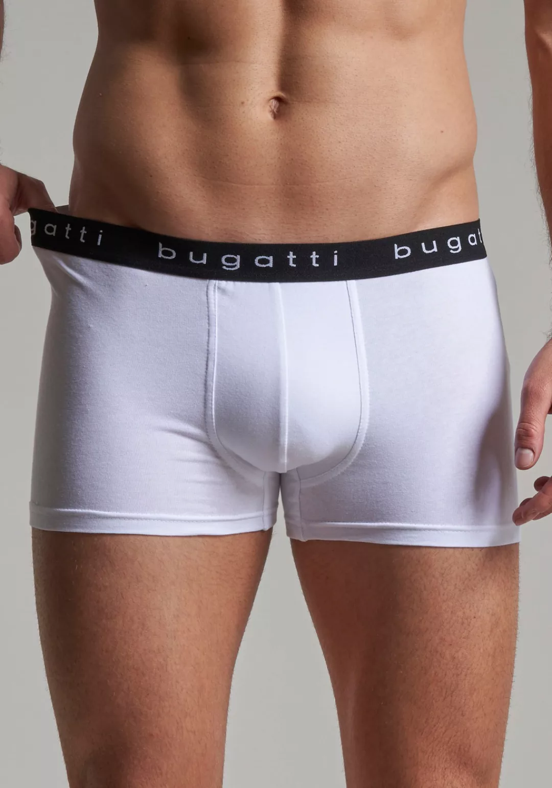 Bugatti 3-er Set Trunks Weiß, Schwarz & Grau günstig online kaufen