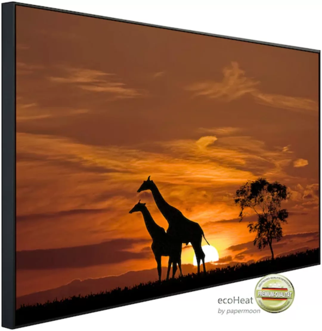 Papermoon Infrarotheizung »Giraffen vor Sonnenuntergang«, sehr angenehme St günstig online kaufen