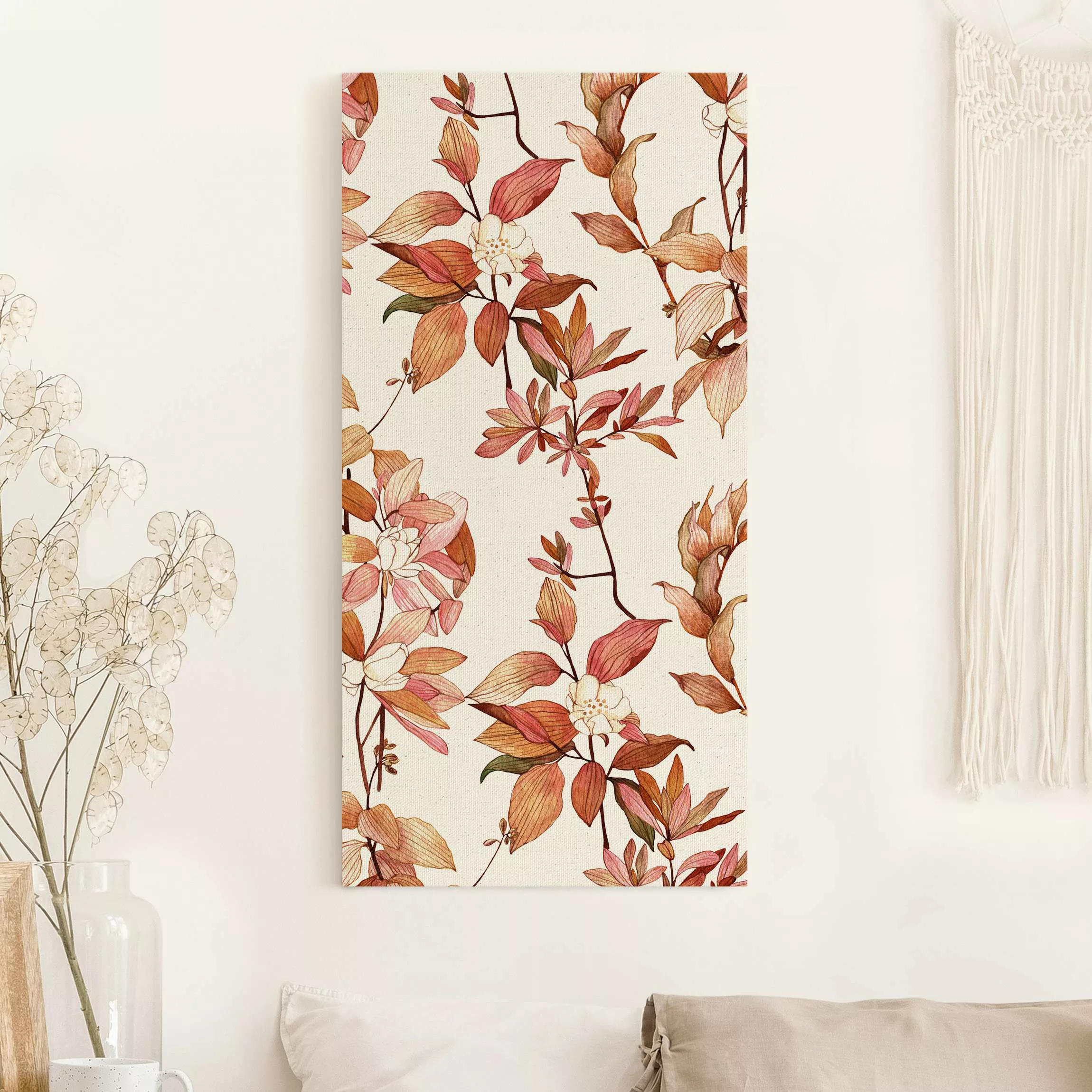 Leinwandbild auf Naturcanvas Romantisches Blütenaquarell Natur günstig online kaufen