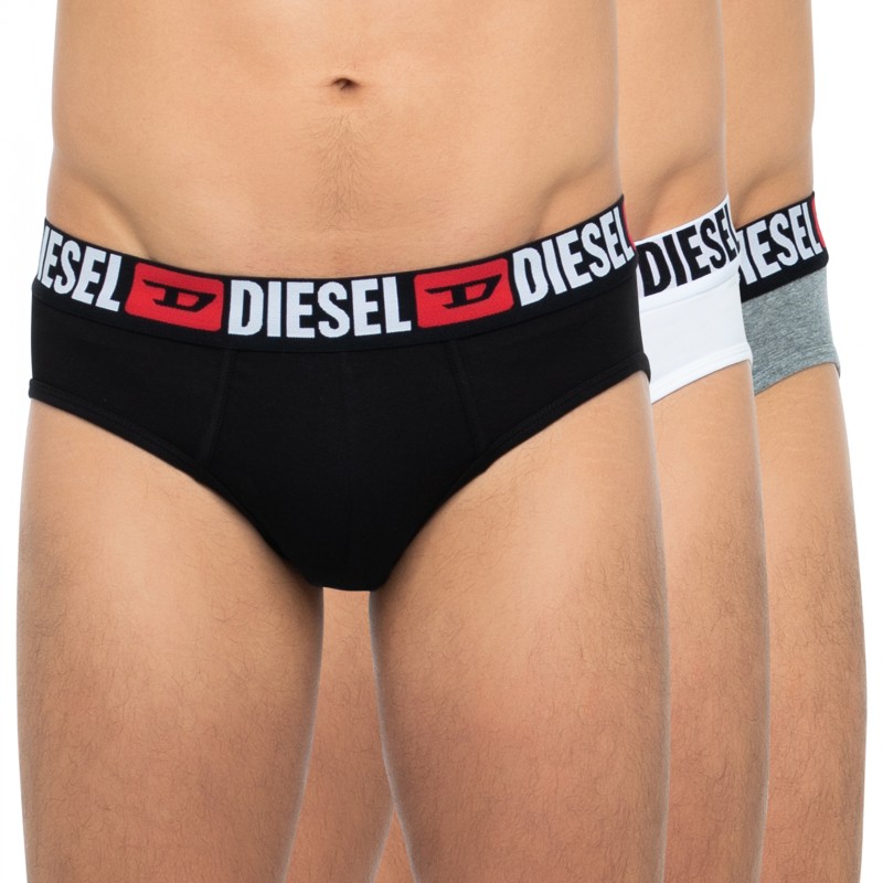 Diesel 3-er Set Slips Schwarz, Grau & Weiß günstig online kaufen