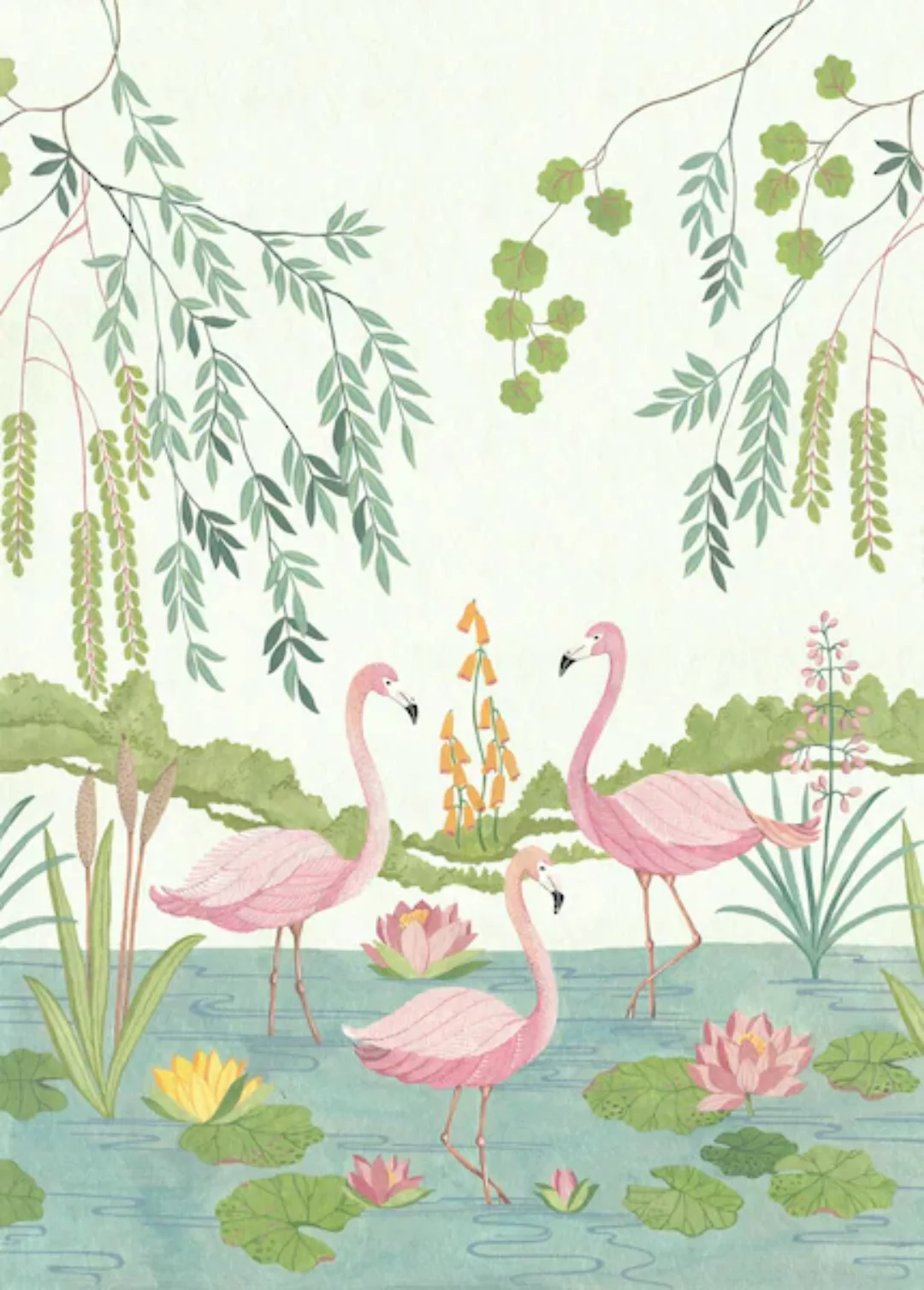 Komar Vliestapete »Flamingo Vibes«, 200x280 cm (Breite x Höhe) günstig online kaufen