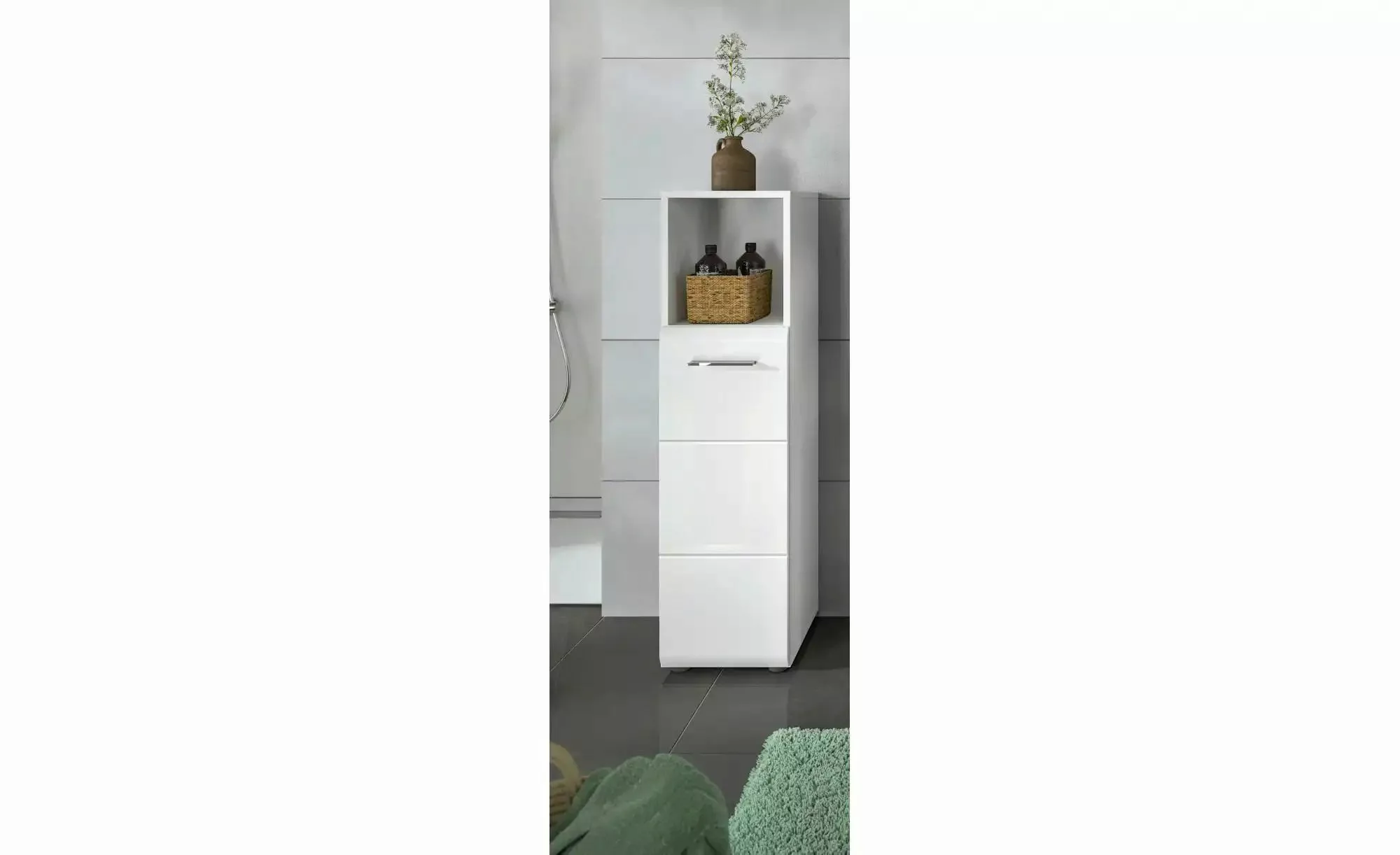 xonox.home Hochschrank in Weiß Hochglanz - 30x110x30cm (BxHxT) günstig online kaufen