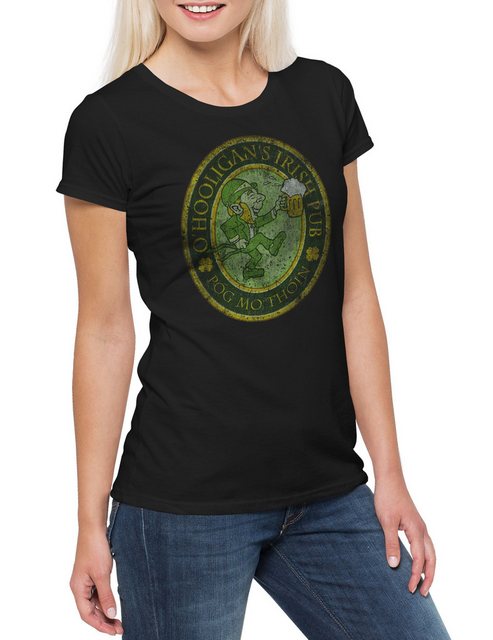 Urban Backwoods Print-Shirt O'Hooligans Irish Pub Vintage Damen T-Shirt Ire günstig online kaufen