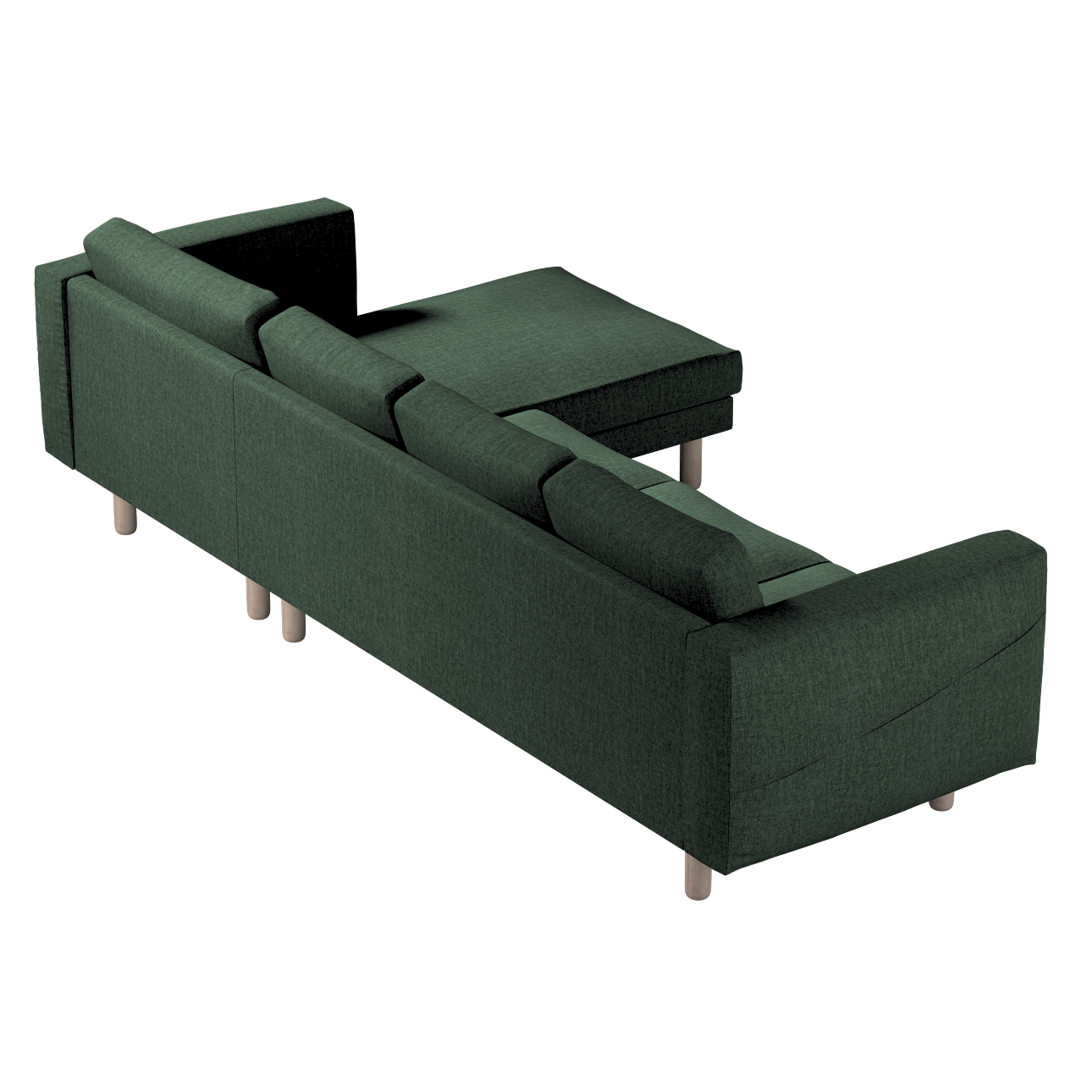 Bezug für Norsborg 4-Sitzer Sofa mit Recamiere, dunkelgrün, Norsborg Bezug günstig online kaufen