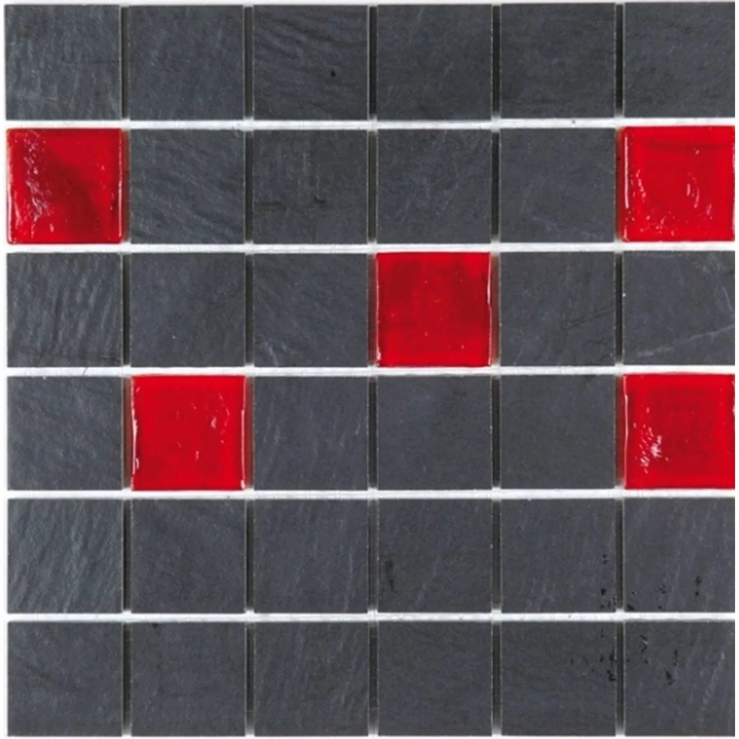 Mosaikmatte Lava Rot Schwarz 30 cm x 30 cm günstig online kaufen