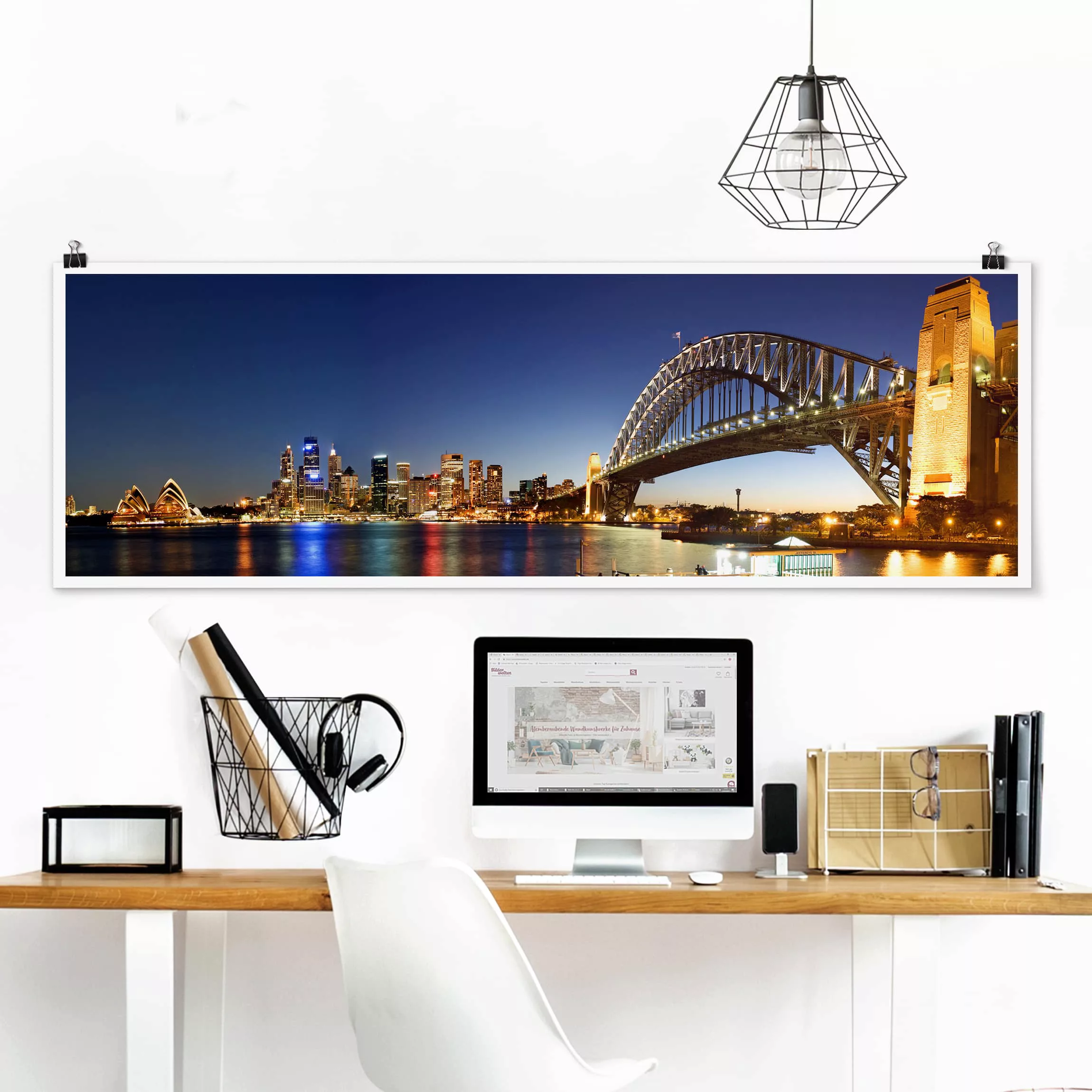 Panorama Poster Architektur & Skyline Sydney at Night günstig online kaufen